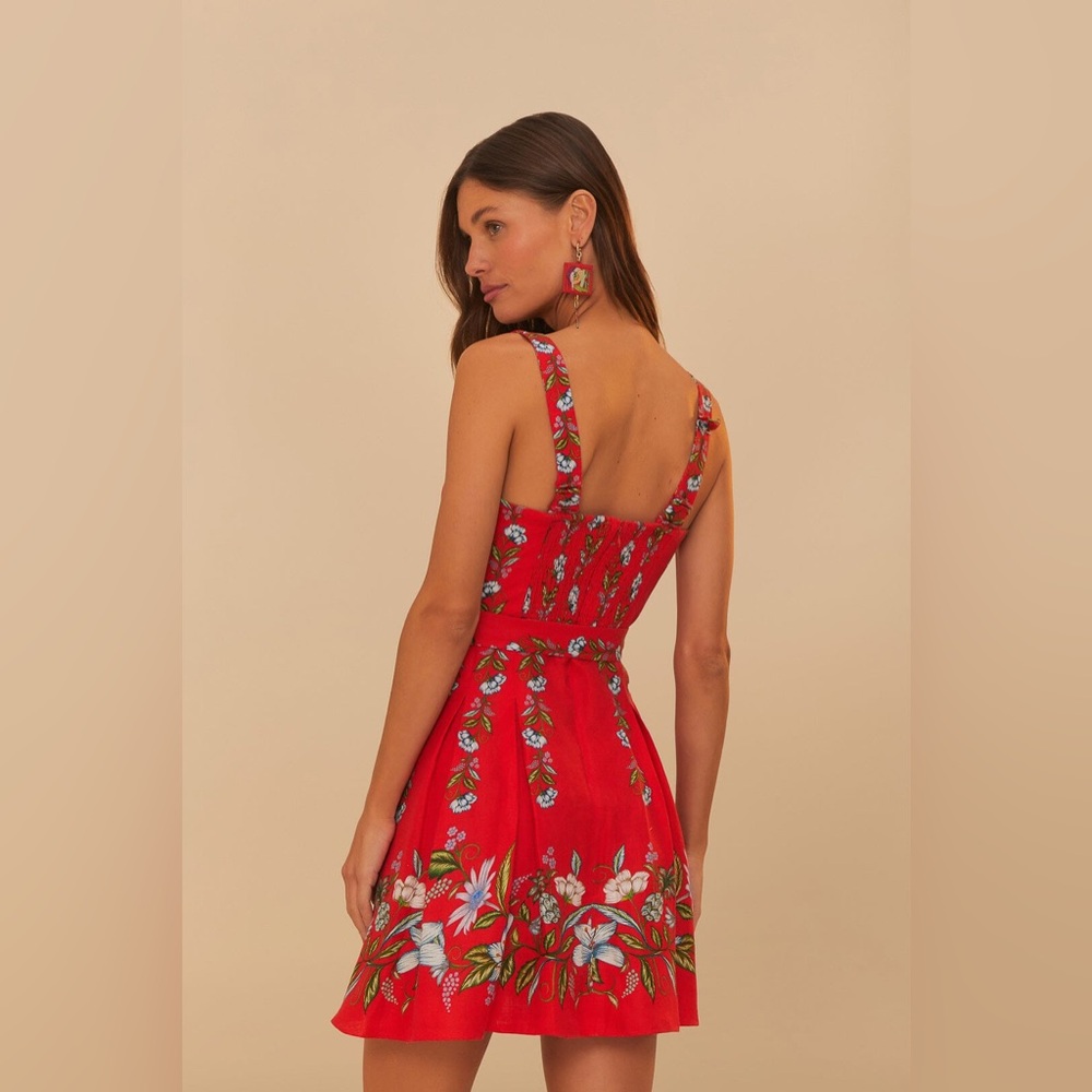 FARM Rio Red Floral Mini Dress - Picture 5 of 11